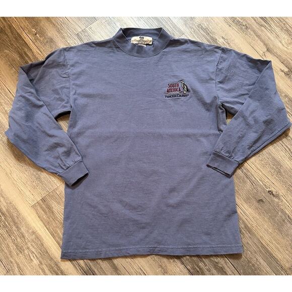 Vtg Princess Cruise Shirt Adult Medium Blue South America Penguin Long Sleeve - Picture 1 of 6